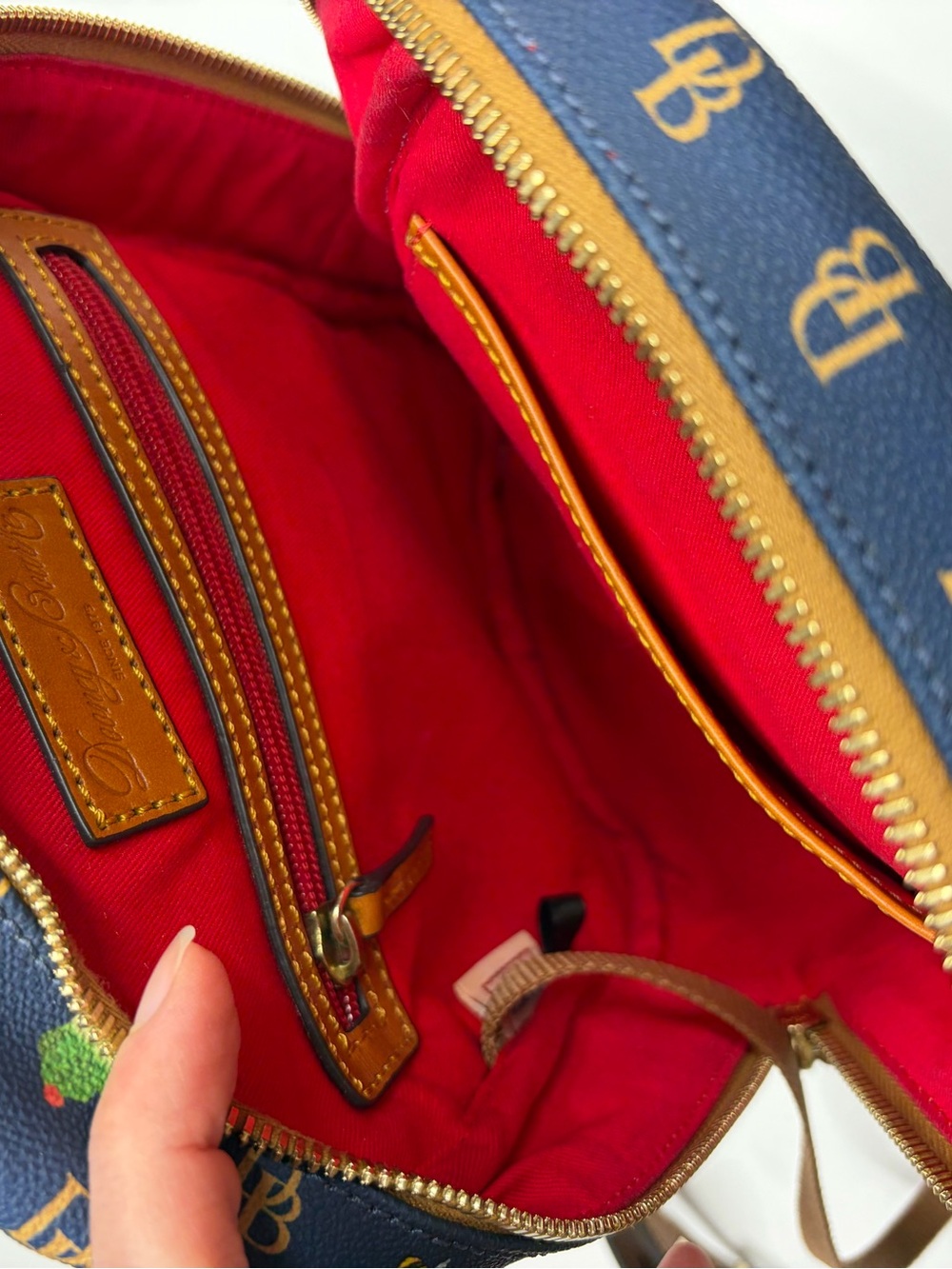 Dooney & Bourke Gretta Novelty Small Ronnie Backpack Navy cupcakes bees - Picture 2 of 16
